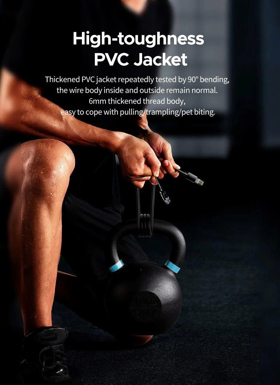 Ugreen 55159 Dây cáp mạng CAT6A UTP 5m màu đen, tròn